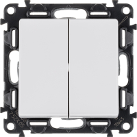 Valena LIFE Выключатель двухклавишный 10А 250В с лицевой панелью Безвинтовые зажимы Белый Legrand 752405