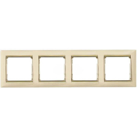 Рамка 4-постовая Legrand Valena слоновая кость/золотой штрих 774154