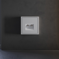 Накладка для розетки компьютерной двойной RJ45+RJ45 кат.6 Voltum S70 (серый) VLS001416