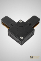 Трековый однофазный L-образный соединитель AM Group AM175 BK