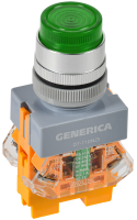 Кнопка D7-11DNZS d=22мм 1з+1р с подсв. и фикс. зеленая GENERICA IEK BBT50-11DNZS-3-11-K06-G