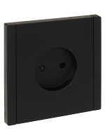 FORTE&PIANO Розетка 1-местная без заземления с защитными шторками винтовое крепление 10А FP117 черный IEK FP-R13-10-K02