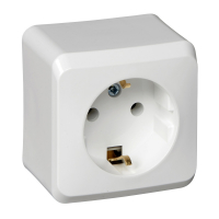 Розетка 1-ая с/з без шторок Systeme Electric Этюд наруж PA16-003B