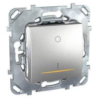 Выключатель одноклавишный 2P с подсветкой Schneider Electric Unica 16A 250V MGU5.262.30SZD