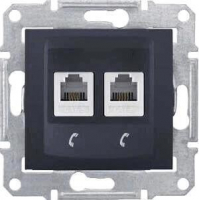 Розетка телефонная 2хRJ11 Schneider Electric Sedna SDN4201170