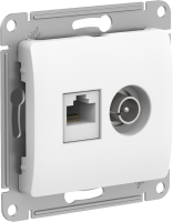 GLOSSA РОЗЕТКА двойная ТВ + компьютерная RJ45, кат. 5Е, БЕЛЫЙ Systeme Electric GSL000189
