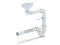 Сифон для мойки АНИ 1 1/2' x 40 прямоточный смещенный с разрывом струи с гибкой трубой 40х40/50 АНИ пласт DR5015