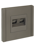 FORTE&PIANO Розетка двойная RJ11+RJ45 кат.5E FP535 сталь IEK FP-KT20-O-1-K46