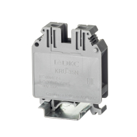 Клемма проходная , винтовой зажим, 2 точки подключения, 35 кв.мм, серая DKC KRU-35N