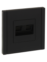 FORTE&PIANO Розетка компьютерная двойная RJ45 кат.6 FP134 черный IEK FP-K20-2-K02