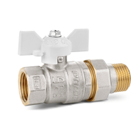 Кран шаровой со сгоном Ду25 Ру40 (1') ВН белая ручка бабочка LD Pride LD Pride 47.25.В-ГШ.Б (white) LD 47.306.25 W