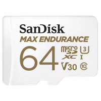 Карта памяти 64GB MicroSD MAX ENDURANCE V30, U3, SDXC, 100 МБ/с, Class 10 + адапер SD SanDisk SDSQQVR-064G-GN6IA 157994