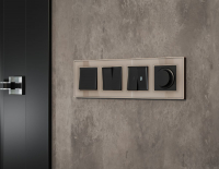 Комплект механизма 2-клавишного перекрестного выключателя 10A-250V Alfa Черный матовый Quant Ambrella Volt MA803030 (AP8030, VM125)