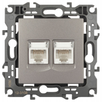 Розетка компьютерная двойная RJ45 Эра 12-3108-16 Б0065665