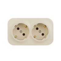 Quteo розетка двойная с заземлением с защитными   шторками - 16 A - 250 В IP 20 - Слоновая кость Legrand/Daccord 782267