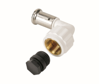 Угольник ВР 20х1/2 ВР 90 град., ПВДФ пресс, белый Henco 6PKW-2004