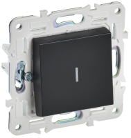 SKANDY Выключатель 1-клавишный с индикацией 10А SK-V07Bl черный IEK SK-V10-1-10-K02