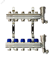 Коллекторная группа FHF-5R set 5 контуров 1' х 3/4' c воздухоотводчиками и кронштейнами Ридан 088U0705R