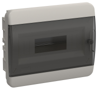 TEKFOR Корпус пластиковый встраиваемый ЩРВ-П-12 IP41 черная прозрачная дверь IEK TF5-KP12-V-12-41-K01-K03