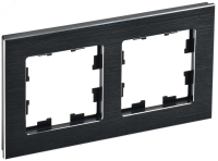 BRITE Рамка 2 поста РУ-2-1-БрЧ металл черный IEK BR-M22-M-K02