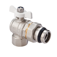 Кран шаровый угловой со сгоном 1/2' ВН ручка бабочка MVI BV.523.04