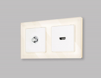 Комплект механизма TV розетки SAT 5-2400MHz 3.5dB Alfa Белый матовый Quant Ambrella Volt MA133050 (AP1330, VM215)