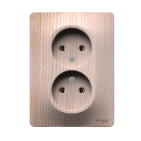 GLOSSA розетка двойная без заземления,16А, в сборе, сосна Systeme Electric GSL001520