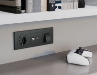 Комплект механизма электрической розетки 2USB С+C 20W с/з на винтовых зажимах 16A-250V Alfa Графит мягкое касание Quant Ambrella Volt MA910510 (AP9105, VM165)