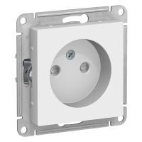 Розетка ATLASDESIGN без заземления со шторками 16А механизм белый Systeme Electric ATN000149