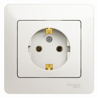 Розетка GLOSSA с заземлением перламутр в сборе Systeme Electric GSL000642