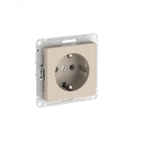 ATLASDESIGN РОЗЕТКА с заземлением, 16А, быстрозажимные клеммы, ПЕСОЧНЫЙ Systeme Electric ATN001243S