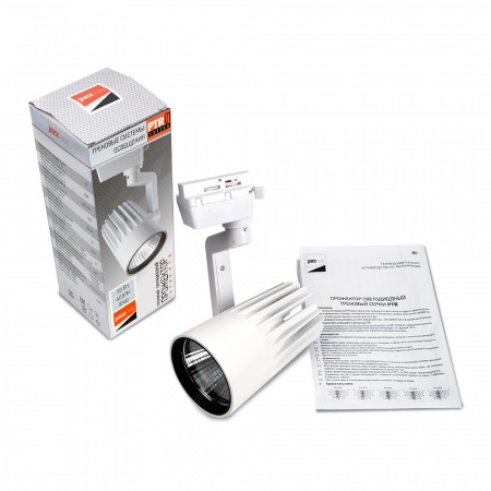 Светильник светодиодный трековый на шинопровод ДПО- 30Вт 4000K 3000Лм 24 град. WH (белый) IP40 JazzWay 5022737