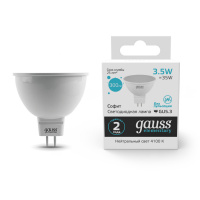 Лампа светодиодная LED 3.5 Вт 300 лм 4100К AC180-240В GU5.3 софит MR16 нейтральный Elementary GAUSS 13524