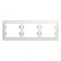 GLOSSA Рамка горизонтальная 3 поста белая Systeme Electric GSL000103