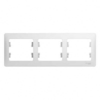 GLOSSA Рамка горизонтальная 3 поста белая Systeme Electric GSL000103