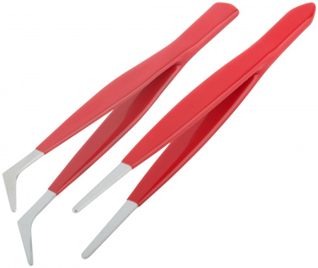 67435 Пинцеты набор 2 шт с ПВХ ручкой FIT 