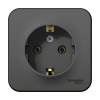 BLANCA Розетка наружная с заземлением без шторок с изолирующей пластиной, 16А, 250В, антрацит Systeme Electric BLNRA010116