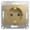 GLOSSA Розетка с заземлением в рамку титан Systeme Electric GSL000443