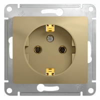 GLOSSA Розетка с заземлением в рамку титан Systeme Electric GSL000443