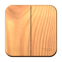 BLANCA двухклавишный выключатель наружный (cх.5) с изолирующей пластиной, 10A, 250B, ясень Systeme Electric BLNVA105015