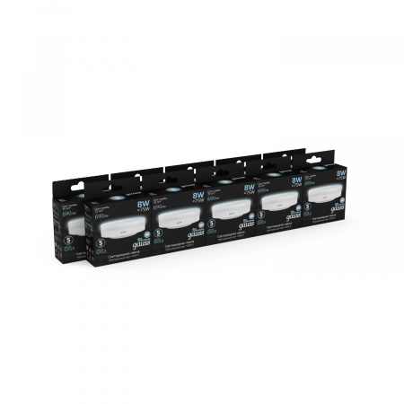 Лампа светодиодная LED 8 Вт 690 лм 4100К AC150-265В GX53 таблетка нейтральный Black GAUSS 108008208