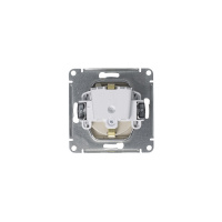 Розетка ATLASDESIGN с заземлением со шторками с крышкой 16А IP20 механизм алюминий Systeme Electric ATN000346