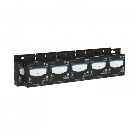 Лампа светодиодная LED 11 Вт 1050 лм 4100К AC150-265В GX53 таблетка нейтральный Black GAUSS 108008211