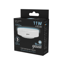 Лампа светодиодная LED 11 Вт 1050 лм 4100К AC150-265В GX53 таблетка нейтральный Black GAUSS 108008211