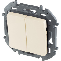 Выключатель двухклавишный INSPIRIA 10 AX 250 В~ слоновая кость Legrand/Daccord 673621