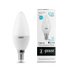 Лампа светодиодная LED 6 Вт 450 лм 4100К AC180-240В E14 свеча нейтральный  Elementary Gauss GAUSS 33126