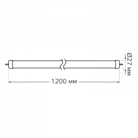 Лампа светодиодная LED 24 Вт 2000 лм 6500К AC180-240В G13 трубка Т8 холодная стеклянная Elementary Gauss GAUSS 93034