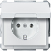 Розетка с заземлением с крышкой в рамку белая SCHUKO Schneider Electric MTN2311-4019