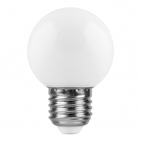 LB-37 25878 Лампа светодиодная LED 1вт Е27 белый 2700К (шар) FERON 