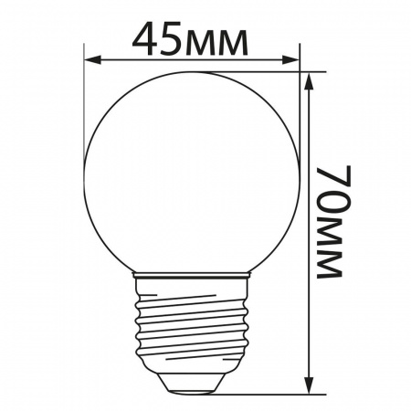 Лампа светодиодная LED 1вт Е27 белый 2700К (шар) FERON LB-37 25878